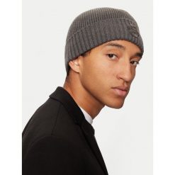 Czapka BOSS. Szare czapki zimowe Boss, bez wzorów. Za 329.99 zł.