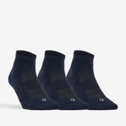 Skarpety sportowe tenis DECATHLON RS500 Mid podwyższone 3 pary. Niebieskie skarpetki sportowe Decathlon, bez wzorów, z bawełny. Za 39.99 zł.