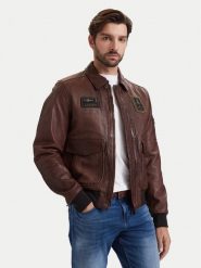 Aeronautica Militare Kurtka skórzana 262PN0895U100839 Brązowy Regular Fit. Brązowe kurtki Aeronautica Militare, m, bez wzorów, ze skóry, bez kaptura. Za 3,274.00 zł.