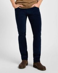 MESKIE SPODNIE MATERIAŁOWE LEE DAREN ZIP FLY RIVET NAVY 112373981. Niebieskie spodnie materiałowe Lee, l, bez wzorów, z materiału. Za 219.99 zł.