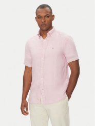 Tommy Hilfiger Koszula MW0MW35207 Różowy Regular Fit. Czerwone koszule Tommy Hilfiger, m, bez wzorów, ze lnu, bez kołnierzyka, bez ramiączek. Za 349.99 zł.