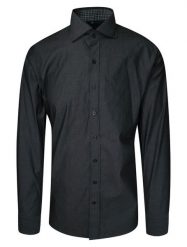 Koszula Męska, Szara, Popielata, Elegancka z Długim Rękawem, 100% Bawełna, Taliowana -CHIAO. Szare koszule Chiao, m, bez wzorów, z bawełny, bez kołnierzyka, bez ramiączek. Za 169.00 zł.