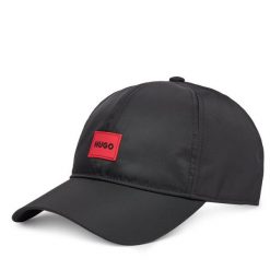 Czapka z daszkiem HUGO. Czarne czapki z daszkiem Hugo, bez wzorów. Za 169.99 zł.