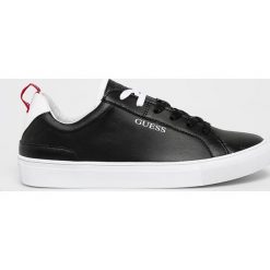 Guess Jeans - Buty FM7LUI.LEA12. Białe buty sportowe casual Guess Jeans, z aplikacjami, z jeansu, bez zapięcia. Za 399.90 zł.