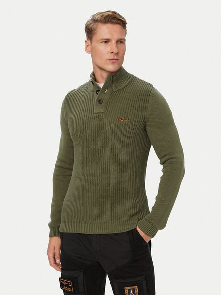 Aeronautica Militare Sweter 262MA1572UL00409 Khaki Regular Fit. Brązowe swetry rozpinane Aeronautica Militare, l, bez wzorów, z bawełny, bez kołnierzyka, bez ramiączek. Za 664.99 zł.