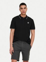 Only & Sons Polo Fletcher 22024827 Czarny Regular Fit. Czarne koszulki polo Only & Sons, m, bez wzorów, z bawełny, bez kołnierzyka, bez ramiączek. Za 89.99 zł.
