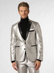 Finshley & Harding London marynarka od garnituru modułowego Mężczyźni Slim Fit srebrny, 46. Szare garnitury Finshley & Harding London, m, bez wzorów, ze skóry. Za 299.95 zł.