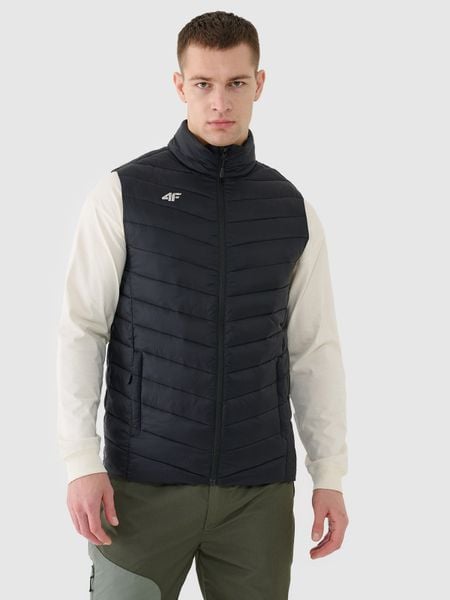 4F Bezrękawnik puchowy z wypełnieniem syntetycznym męski - czarny XL. Czarne kurtki przeciwdeszczowe 4F, m, bez wzorów, z dzianiny, bez kaptura. Za 249.99 zł.