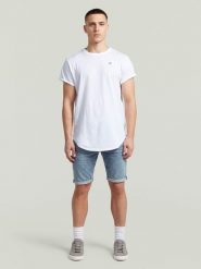 G-Star Szorty dżinsowe "3301" - Slim fit - w kolorze niebieskim rozmiar: W34. Niebieskie szorty G-Star, z aplikacjami, z jeansu, klasyczne. Za 209.82 zł.