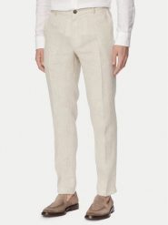 JOOP! Spodnie garniturowe Hank 30102982 Beżowy jasny Slim Fit. Brązowe eleganckie spodnie JOOP!, m, bez wzorów. Za 959.99 zł.