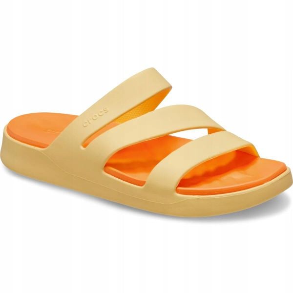 Klapki Dla Dorosłych Crocs Getaway Strappy Sandal W 209587. Brązowe klapki Crocs, z materiału. Za 159.99 zł.