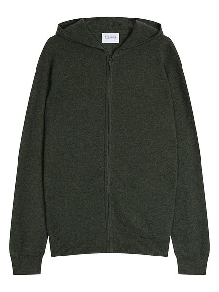 Perfect Cashmere Kaszmirowy kardigan w kolorze khaki rozmiar: XXL. Brązowe swetry rozpinane Perfect Cashmere, xxl, bez wzorów, z kaszmiru, bez kołnierzyka, bez ramiączek. Za 428.43 zł.