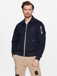 Aeronautica Militare Kurtka przejściowa 231AB2062CT3013 Granatowy Regular Fit. Niebieskie kurtki Aeronautica Militare, m, bez wzorów, z bawełny, bez kaptura. Za 999.99 zł.