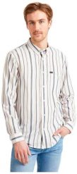 LEE RIVETED SHIRT MĘSKA KOSZULA RELAXED FIT NAVY L66ITI35 112116461. Niebieskie koszule Lee, l, bez wzorów, bez kołnierzyka, bez ramiączek. Za 129.99 zł.