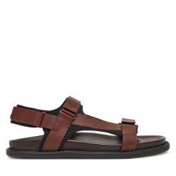 Sandały Marco Tozzi. Brązowe sandały Marco Tozzi, bez zapięcia. Za 249.99 zł.