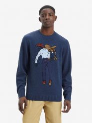 Levi´s Wełniany sweter w kolorze niebieskim rozmiar: S. Niebieskie swetry nierozpinane s, bez wzorów, z wełny, bez kołnierzyka, bez ramiączek. Za 152.98 zł.