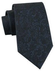 Elegancki Krawat Chattier - Granatowy z Kwiatowym Wzorem. Niebieskie krawaty i muchy Chattier, bez wzorów, z tkaniny. Za 55.00 zł.