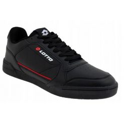Męskie Buty Sportowe Nandu. Czarne buty turystyczne Lotto, bez wzorów, z gumy, bez zapięcia, trekkingowe. Za 236.99 zł.