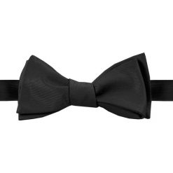 Mucha do Samodzielnego Zawiązania, Czarna, Jednokolorowa, Elegancka -ALTIES. Czarne krawaty i muchy Alties, bez wzorów. Za 54.00 zł.