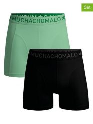 Muchachomalo Bokserki (2 pary) w kolorze czarno-jasnozielonym rozmiar: S. Czarne bokserki MUCHACHOMALO, s, bez wzorów. Za 78.99 zł.