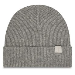 Czapka Calvin Klein. Szare czapki zimowe CALVIN KLEIN, bez wzorów. Za 349.99 zł.