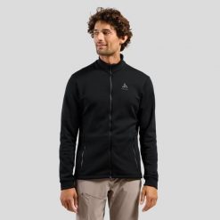 Bluza narciarska męska rozpinana z półgolfem Odlo BERRA. Szare bluzy z kapturem ODLO, l, bez wzorów, z elastanu, z kapturem. Za 509.65 zł.