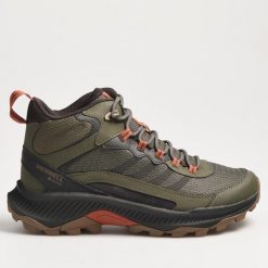 Buty męskie Merrell Speed Strike 2 Mid GTX. Zielone buty turystyczne Merrell, bez wzorów, bez zapięcia, trekkingowe. Za 529.99 zł.