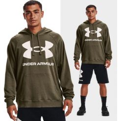 Bluza fitness męska UNDER ARMOUR Rival Fleece z kapturem. Zielone bluzy Under Armour, m, bez wzorów, z kapturem. W wyprzedaży za 170.90 zł.