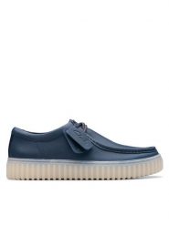 Clarks Półbuty Torhill Lo 26176216 Granatowy. Niebieskie eleganckie półbuty Clarks, bez wzorów, ze skóry, bez obcasa, bez zapięcia. Za 429.99 zł.