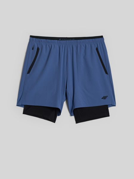 4F Spodenki treningowe szybkoschnące męskie - niebieskie M. Niebieskie krótkie spodenki sportowe 4F, l, bez wzorów, z materiału, sportowe. Za 169.99 zł.