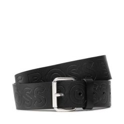 Pasek Męski BOSS. Czarne paski Boss, bez wzorów. Za 379.99 zł.