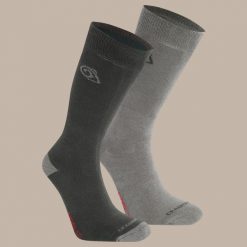 Skarpety turystyczne Craghoppers NosiLife Travel Twin Pack Socks. Brązowe skarpety Craghoppers, bez wzorów. Za 169.99 zł.