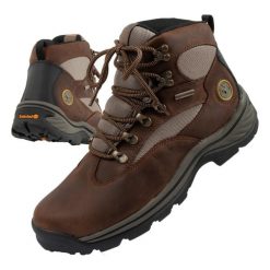 Buty trekkingowe męskie Timberland Chocorua wodoodporne. Brązowe buty trekkingowe Timberland, bez wzorów, bez zapięcia. Za 439.00 zł.