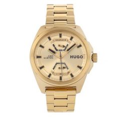 Zegarek HUGO. Żółte zegarki Hugo, złote. Za 809.99 zł.