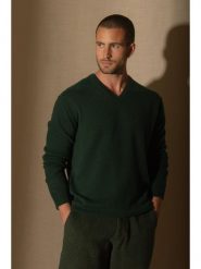 Perfect Cashmere Kaszmirowy sweter "Lorenzo" w kolorze ciemnozielonym rozmiar: M. Zielone swetry nierozpinane Perfect Cashmere, m, bez wzorów, z kaszmiru, bez kołnierzyka, bez ramiączek. Za 413.99 zł.