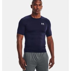 Koszulka termoaktywna męska UNDER ARMOUR 1361518 z krótkim rękawem. Niebieskie bielizna termoaktywna Under Armour, m, bez wzorów, bez ramiączek. Za 84.99 zł.