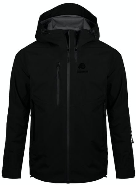 Kurtka turystyczna typu hardshell wodoodporna męska H07. Czarne kurtki GUGGEN MOUNTAIN, na lato, l, bez wzorów, z hardshellu, bez kaptura. Za 929.03 zł.