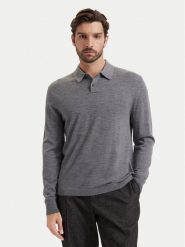 Calvin Klein Polo LV04LD319G Szary Regular Fit. Szare koszulki polo CALVIN KLEIN, m, bez wzorów, z wełny, bez kołnierzyka, bez ramiączek. Za 529.99 zł.