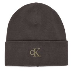 Czapka Calvin Klein. Szare czapki zimowe CALVIN KLEIN, bez wzorów. Za 129.99 zł.