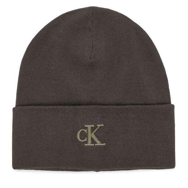 Czapka Calvin Klein. Szare czapki zimowe CALVIN KLEIN, bez wzorów. Za 129.99 zł.