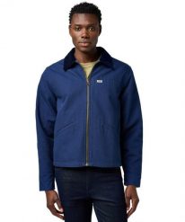 MESKA KURTKA WRANGLER UTILITY JACKET NAVY 112371573, XXL. Niebieskie kurtki Wrangler, na jesień, l, bez wzorów, z bawełny, bez kaptura. Za 299.99 zł.