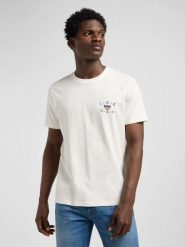 MESKA KOSZULKA LEE ESSENTIAL GRAPHIC TEE ECRU 112370518. T-shirty Lee, s, bez wzorów, bez kołnierzyka, bez ramiączek. Za 79.99 zł.