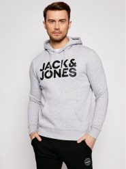 Jack&Jones Bluza Corp Logo 12152840 Szary Regular Fit. Szare bluzy Jack&Jones, m, bez wzorów, z bawełny, bez kaptura. Za 99.99 zł.