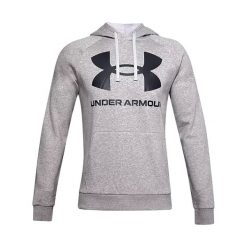 Bluza z kapturem męska Under Armour Rival Fleece Big Logo Hd. Szare bluzy Under Armour, l, bez wzorów, z kapturem. Za 139.99 zł.