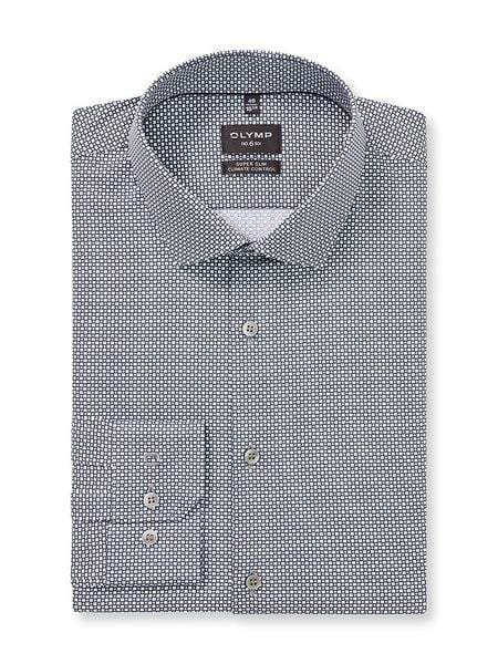 OLYMP Koszula "No 6" - Super Slim - w kolorze granatowo-białym rozmiar: 41. Białe koszule Olymp, bez wzorów, z bawełny, bez kołnierzyka, bez ramiączek. Za 122.38 zł.
