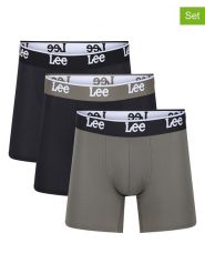 LEE Underwear Bokserki (3 pary) "Hale" w kolorze czarno-oliwkowym rozmiar: XL. Brązowe bokserki LEE Underwear, xl, bez wzorów. Za 65.69 zł.