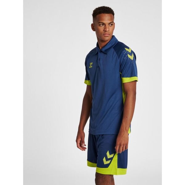 Polo Hummel Lead Functional. Niebieskie koszulki polo Hummel, bez wzorów, bez ramiączek. W wyprzedaży za 175.00 zł.