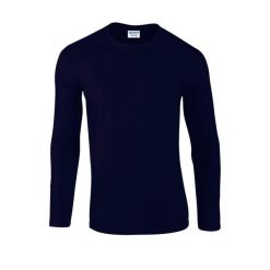 Koszulka Z Długim Rękawem Dla Dorosłych Unisex Soft Touch. Niebieskie bluzki z długim rękawem GILDAN, xl, bez wzorów, bez kołnierzyka, bez ramiączek. Za 50.99 zł.