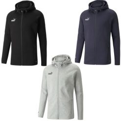 Bluza męska Puma teamFINAL Casuals Hooded Jkt. Szare bluzy z kapturem Puma, m, bez wzorów, z bawełny, z kapturem. Za 241.00 zł.