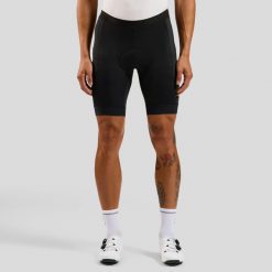 Spodenki rowerowe męskie Odlo short ZEROWEIGHT. Czarne spodenki rowerowe ODLO, m, bez wzorów, z elastanu. Za 559.99 zł.